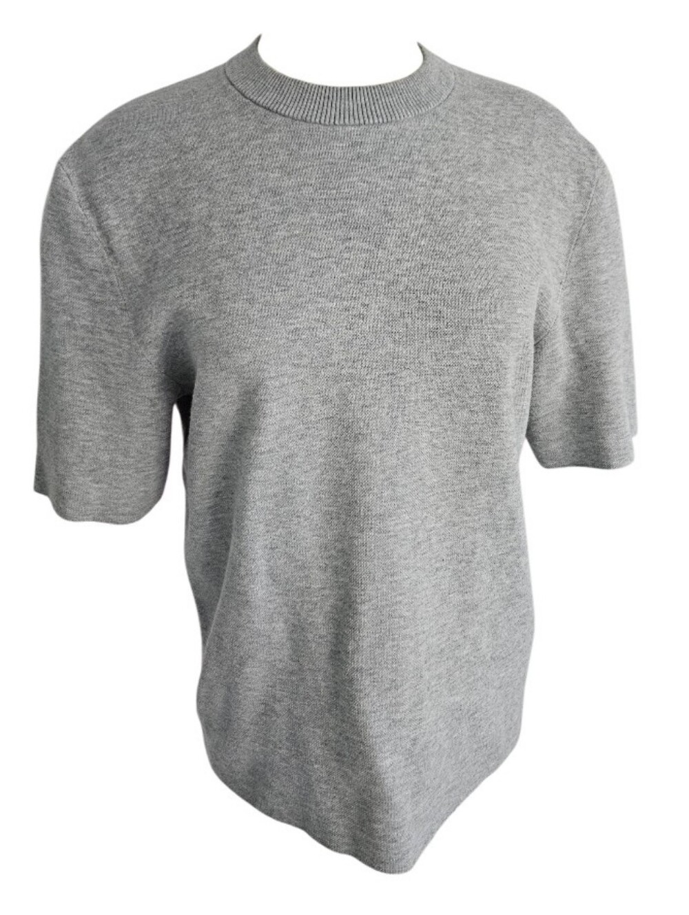 COS  Grey Short-Sleeve Knit Top Laser Cut Finesh
